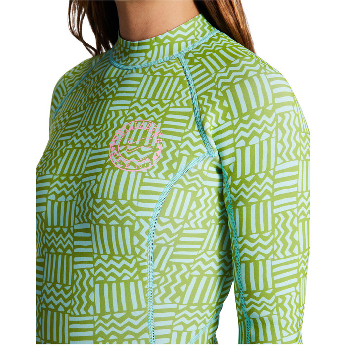 2024 Billabong Womens Spring Fever Long Sleeve 2mm Back Zip Shorty Wetsuit ABJW400101 - Take A Trip